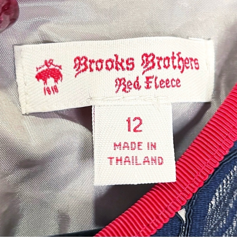 Brooks Brothers Red Fleece Lace Skater Fit & Flare Tie Back Dress Preppy Work - Picture 9 of 11